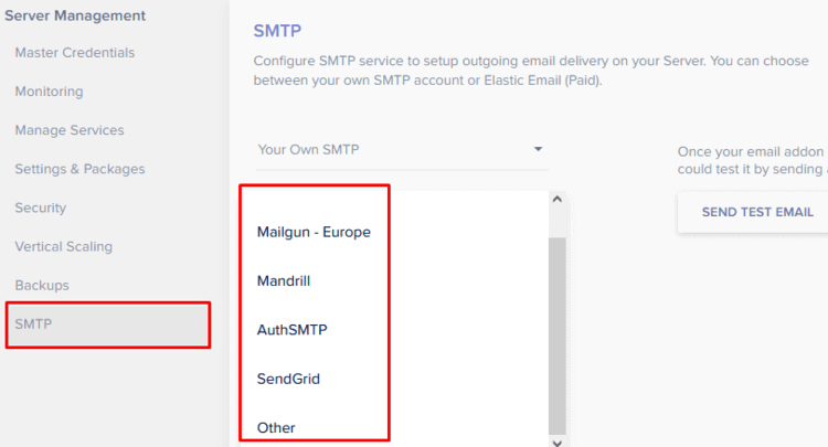 Cloudways Hosting Review - set up custom SMTP