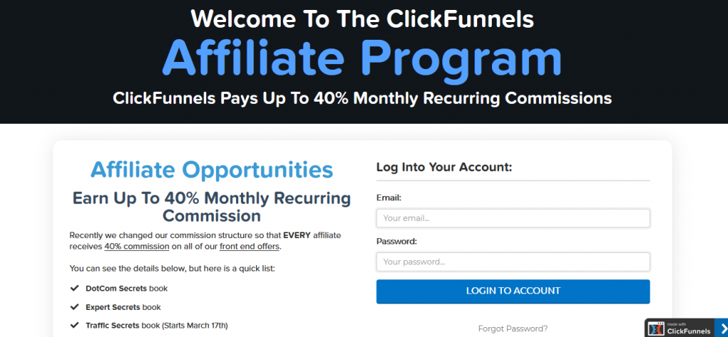 Best Recurring Affiliate Programs - Click funnels
